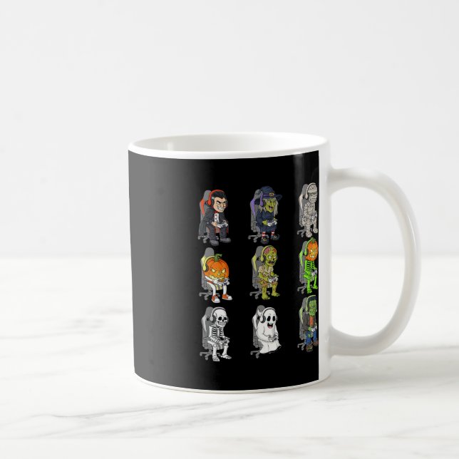 Caneca De Café Gamer Halloween Skeleton Vampire Jogo Mummy Boys (Direita)