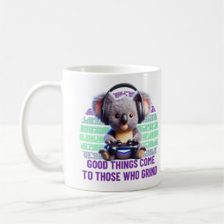 Caneca De Café Gamer Koala - As Coisas Boas Vêm Para Aqueles Que