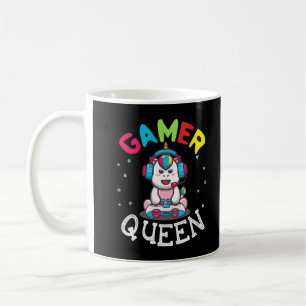 Caneca De Café Gamer Queen Unicorn Jogando Videos games Crianças