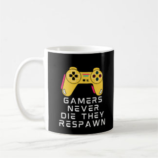 Caneca De Café Gamers Nunca Morrem Eles Respiram