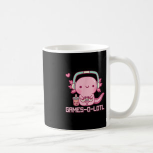 Caneca De Café Gamesolotl Axolote Jogos de Vídeo Kawaii Anime Jog