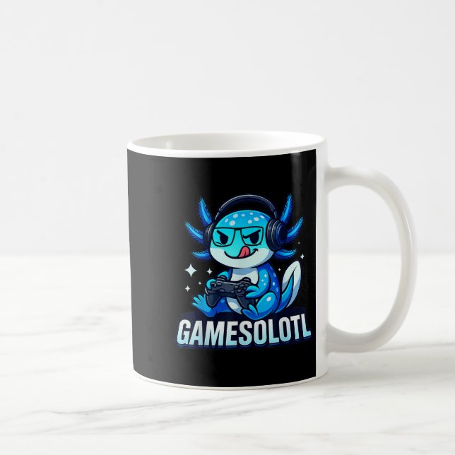 Caneca De Café Gamesolotl Axolotl Fish Gamer Gaming Anime Video G (Direita)