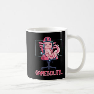 Caneca De Café Gamesolotl Axolotl Vídeo Gamer Kawaii Animação