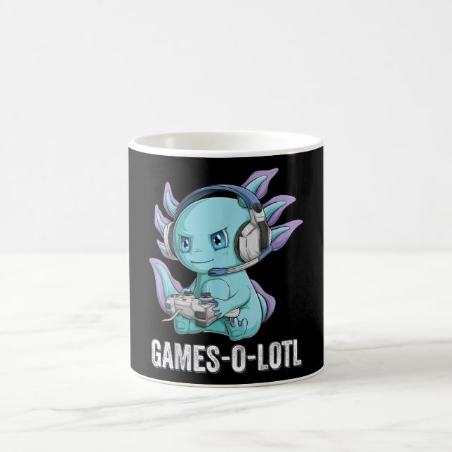 Caneca De Café Gamesolotl Axolotl Video Gamer Kawaii Meninos anim (Centro)