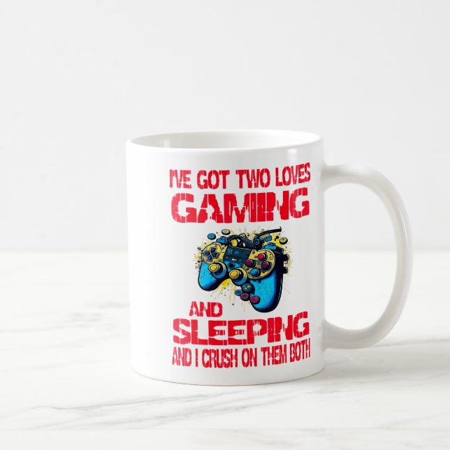 Caneca De Café Gaming And Sleeng Gamer Valentines Day Boys Kids  (Direita)