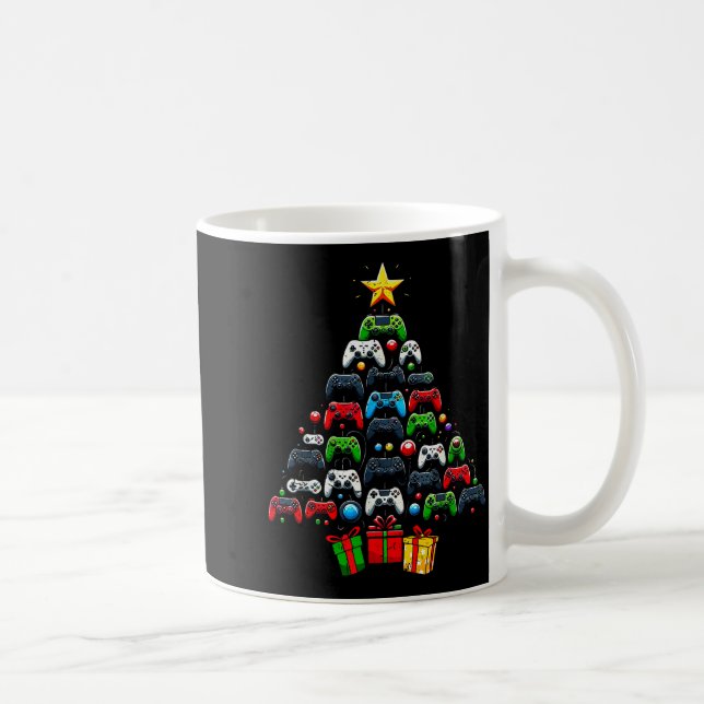 Caneca De Café Gaming Controllers Christmas Tree Funny Gamer Boys (Direita)