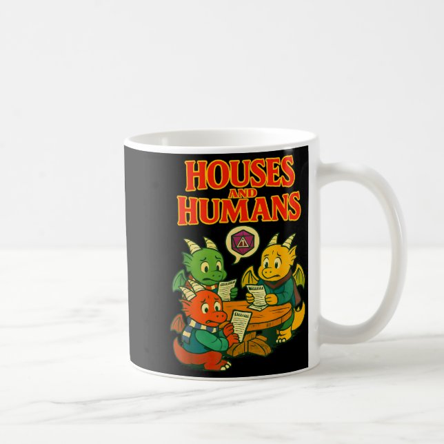 Caneca De Café Gaming Houses And Humans Funny Rpg Gamer Men Boys  (Direita)