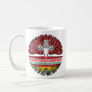 Caneca De Café Gana Ghanaisch Schweizer Schweiz Baum Wurzel Flag