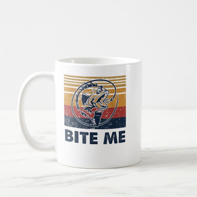 Caneca De Café Gancho De Pesca Morde-Me Bass Catfish Pescador F (Esquerda)