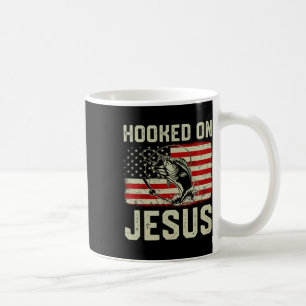Caneca De Café Gancho Sobre Jesus Por Pescar Bandeira Americana R