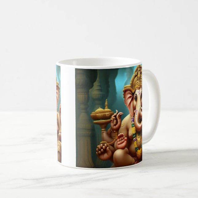 Caneca De Café Ganesh toma uma selfie (Frente Esquerda)