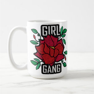 Caneca De Café Gangue de Meninas Rosa Vermelho Adesivo de Moda Pa
