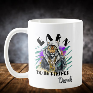 Caneca De Café Ganhe seu Tigre Motivacional Stripes