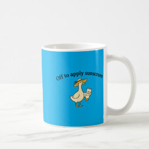 Caneca De Café Ganso Aplicando Protetor Solar Férias de Verão na