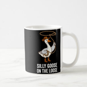 Caneca De Café Ganso Bobo à Solta Cowgirl Rodeio Divertido Ganso