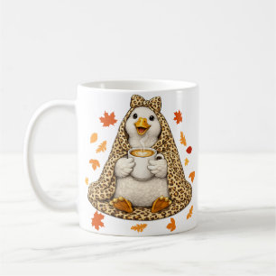 Caneca De Café Ganso Bobo Envolto em Cobertor de Leopardo com Caf