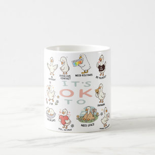 Caneca De Café Ganso de Aceitação do Autismo   É OK Ser Diferente