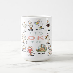 Caneca De Café Ganso de Aceitação do Autismo   É OK Ser Diferente
