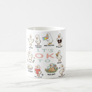 Caneca De Café Ganso de Aceitação do Autismo   É OK Ser Diferente