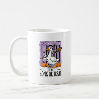 Caneca De Café Ganso de Bruxa do Halloween Buzine ou Trate