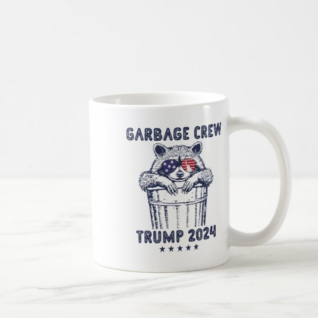 Caneca De Café Garbyge Crew Vote Trump 2024 Funny Republican Racc (Direita)