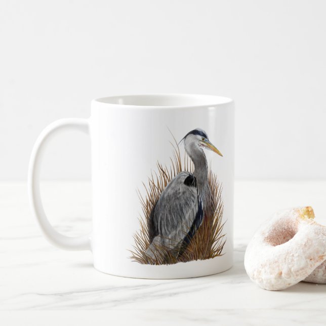 Caneca De Café Garça-azul-grande (Com Donut)
