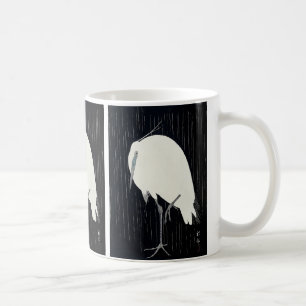 Caneca De Café Garça na Chuva por Ohara Koson
