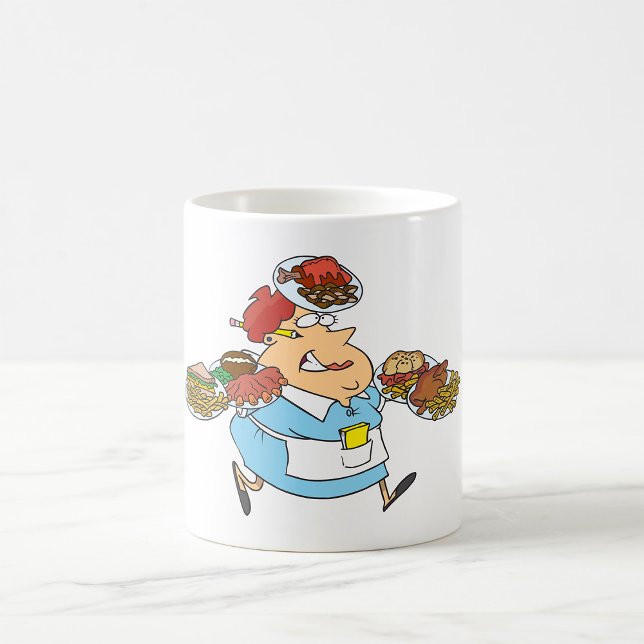 Caneca De Café Garçonete engraçado (Criador carregado)
