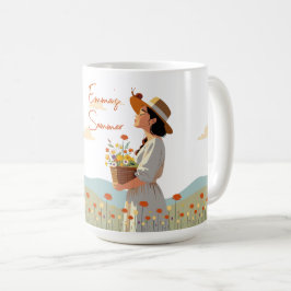 Caneca De Café Garden Girl Personalizada Floral Mug
