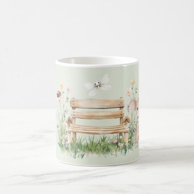 Caneca De Café Garden Ladybug Dragonfly Mouse Bench (Centro)