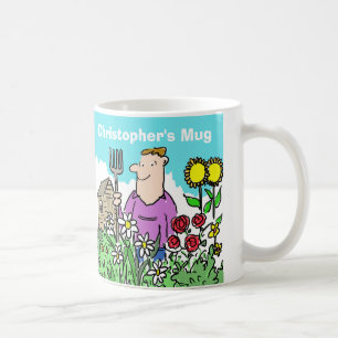 Caneca De Café Gardener Mug. Adicione sua Escolha de Nome.