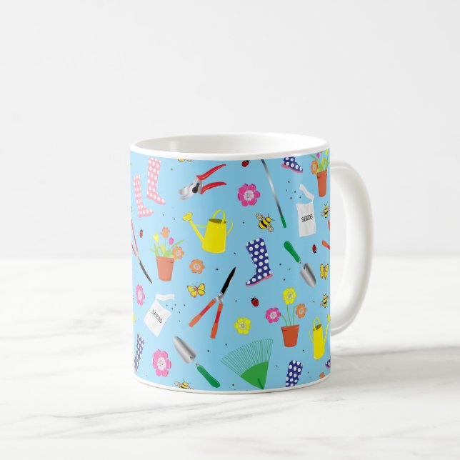 Caneca De Café Gardening Tools Cartoon Gardener (Frente Esquerda)