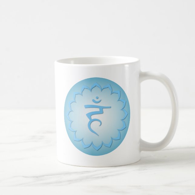 Caneca De Café Garganta Chakra - luz - azul (Direita)