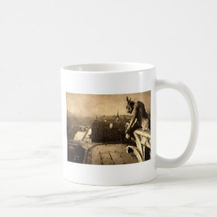 Caneca De Café Gárgula Notre Dame, vintage 1912 de Paris France