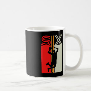 Caneca De Café Garota 6 de Aniversário Retro Basquete, 6 Anos
