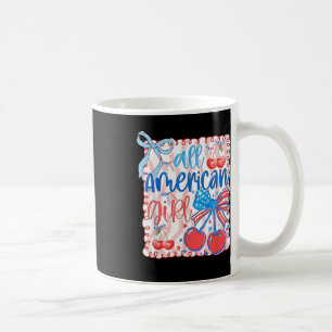 Caneca De Café Garota Americana Coquete Laço 4 De Julho Patriota