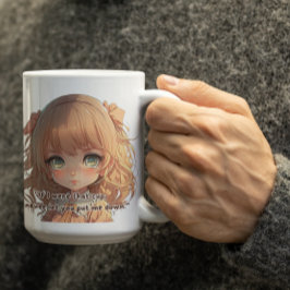 Caneca De Café Garota Anime Adorável
