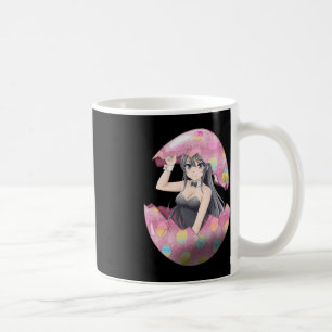 Caneca De Café Garota Anime Kawaii Coelho de Páscoa Ovo Fofo Waif