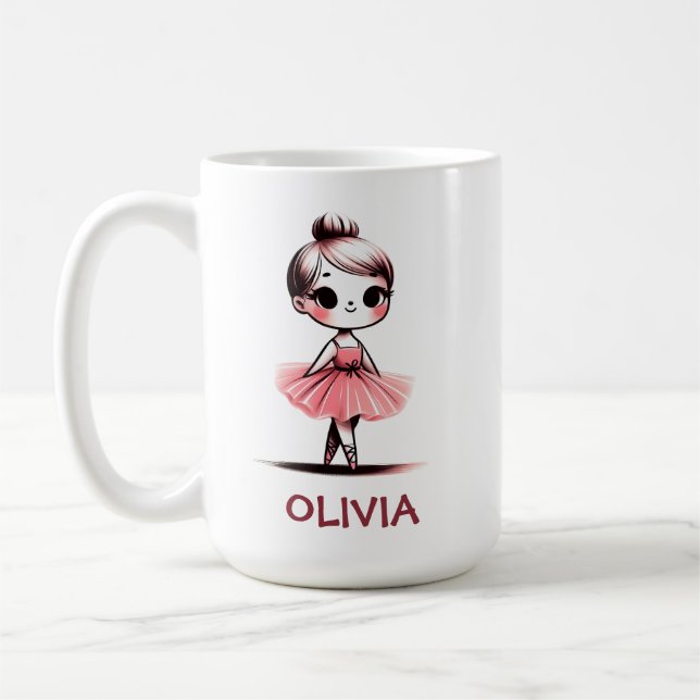 Caneca De Café Garota Bailarina Fofa (Esquerda)