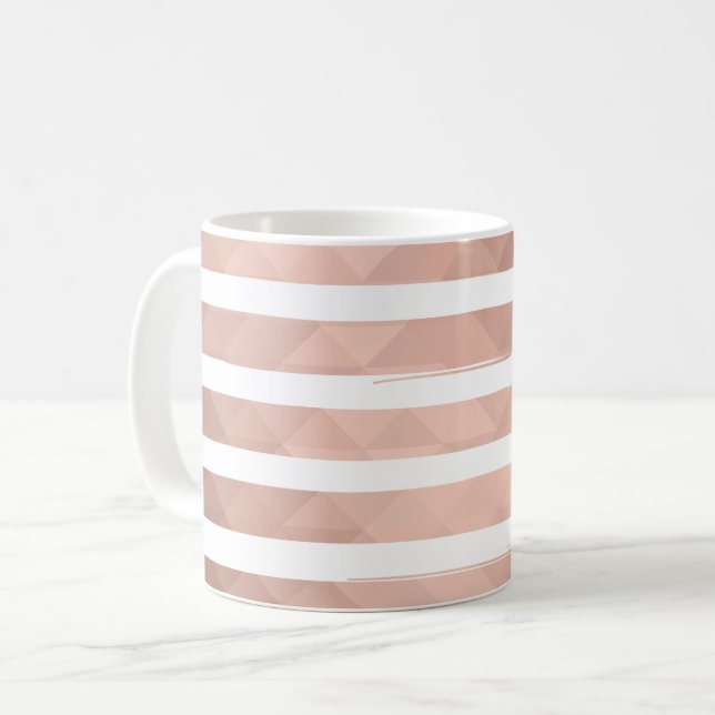 Caneca De Café Garota branca rosa-rosa moderna (Frente Esquerda)