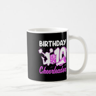 Caneca De Café Garota Cheerleader de Aniversário de 10 Anos Cheer