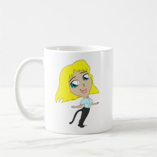 Caneca De Café garota chibi com cauda