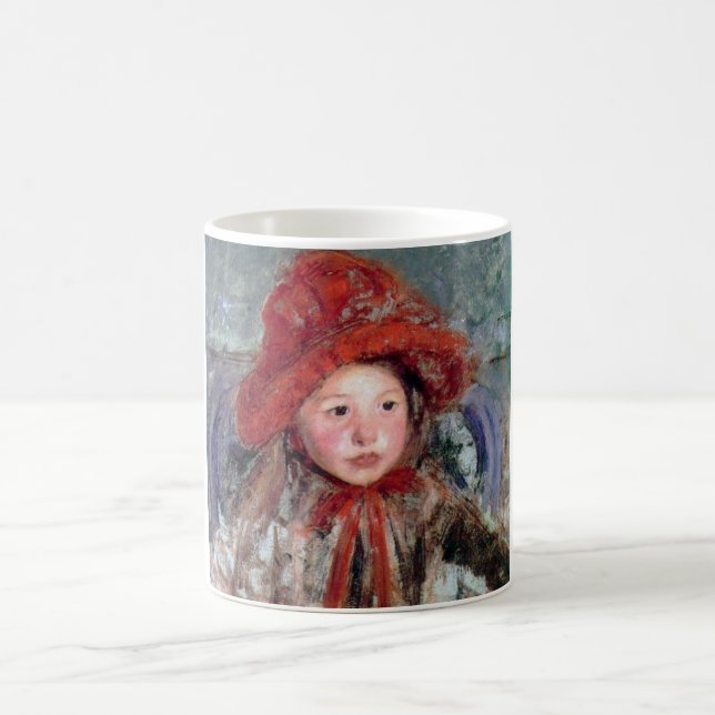 Caneca De Café Garota com chapéu vermelho grande, Mary Cassatt (Centro)