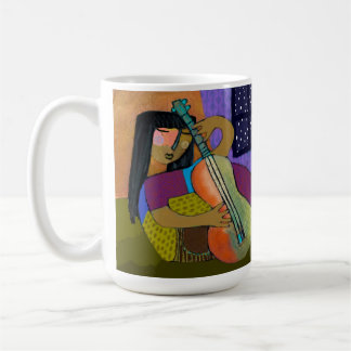 Caneca De Café Garota com Guitar Mug