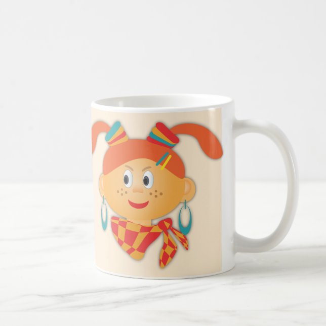 Caneca De Café Garota com rabo de cavalo (Direita)