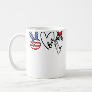 Caneca De Café Garota Cowgirls Americana Paz Amor Cavalos Cavalo