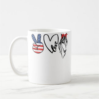 Caneca De Café Garota Cowgirls Americana Paz Amor Cavalos Cavalo
