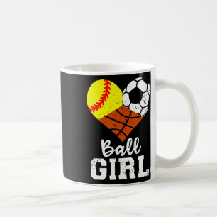 Caneca De Café Garota de Bola Diversão de Sofball Garota de Basqu