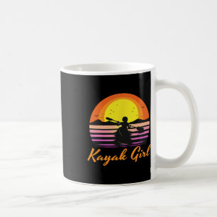 Caneca De Café Garota de Caiaque Engraçado Pôr do Sol Caiaqueiro