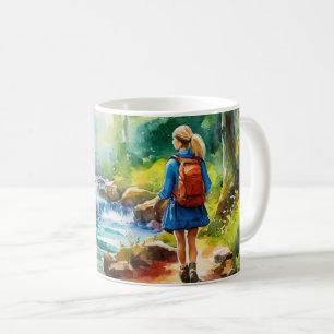 Caneca De Café Garota de caminhada